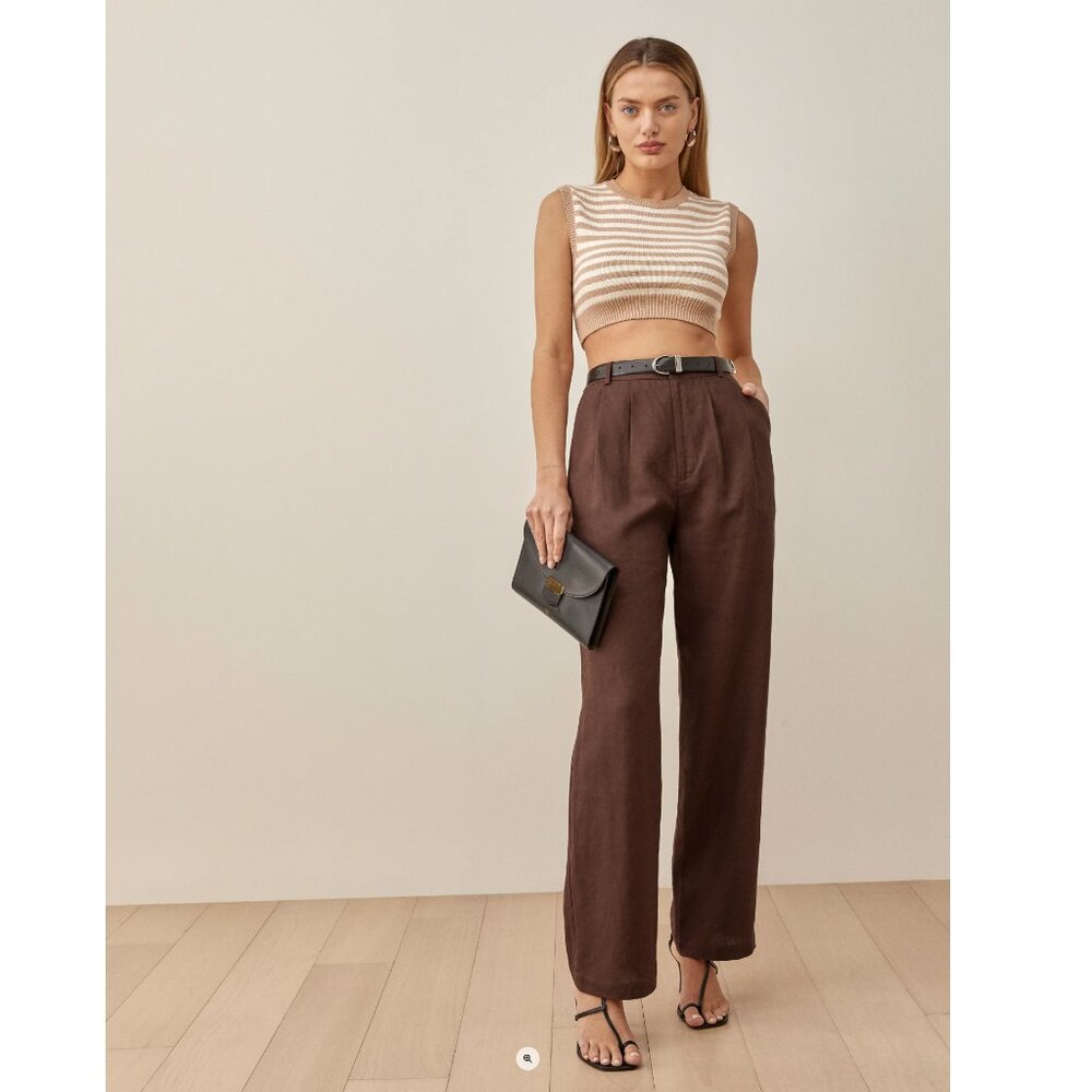 Reformation Petites Vesta Linen Pant Size 2P